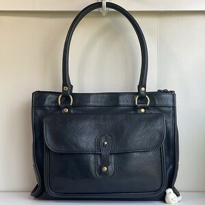 GHURKA The Runabout Black Genuine Leather Tote